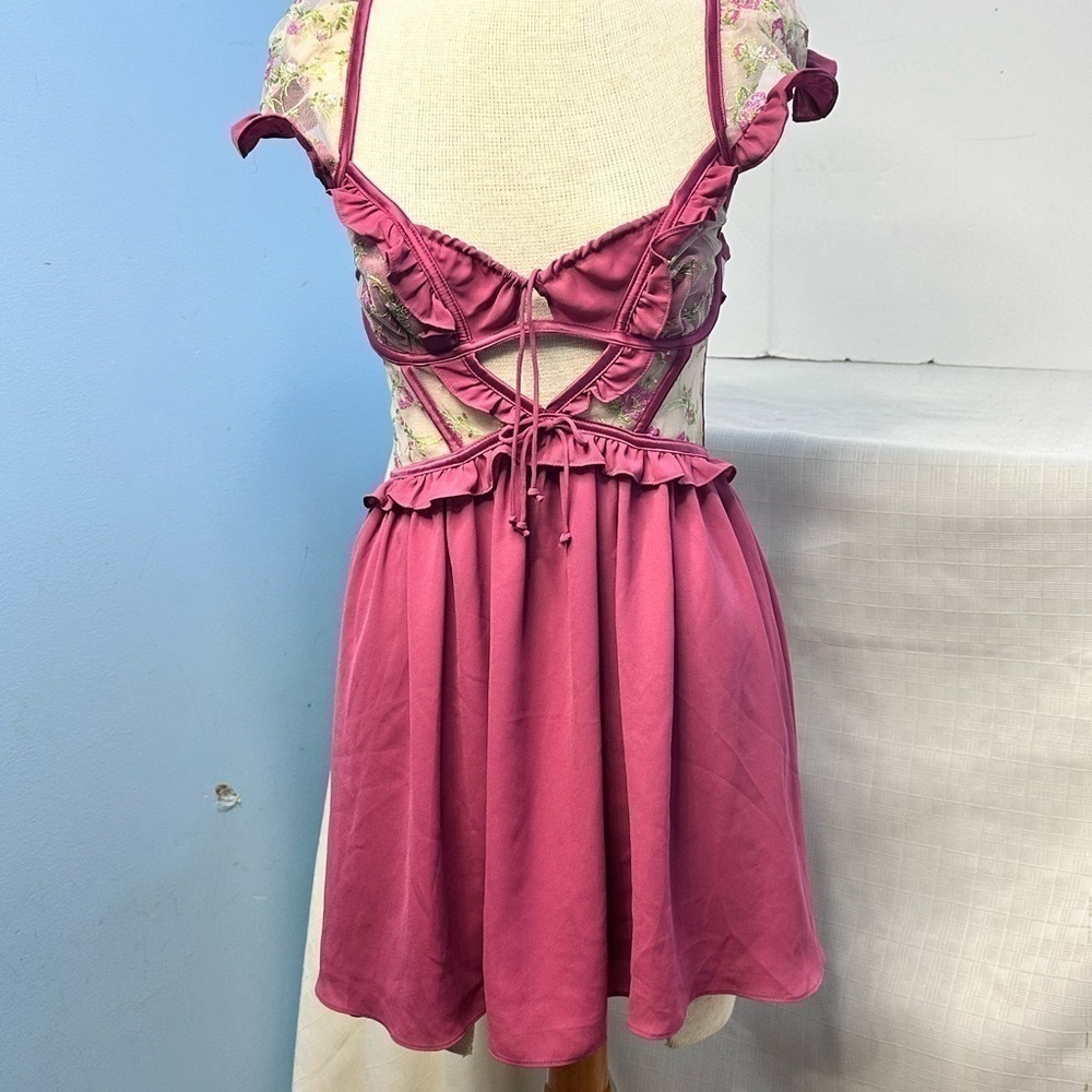 For Love & Lemons Camila Sleeved Slip Dress size small. - Picture 7 of 12